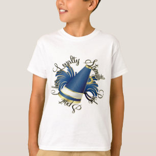 Camiseta Qualidades azuis e Dourados do elogio