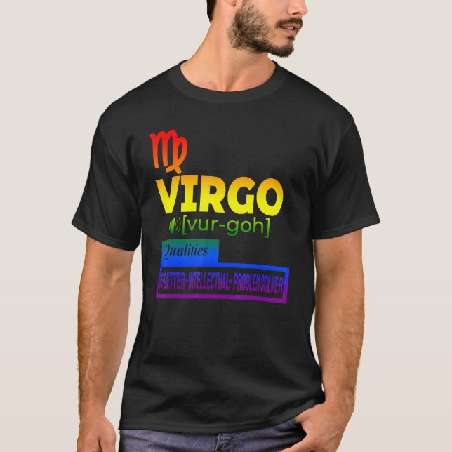 Camiseta Qualidades Coloridas do Virgo Zodiac (Frente)