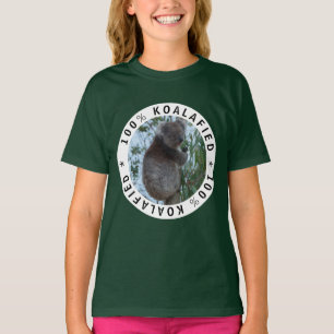 Camiseta Qualificado Koalafied Cute Funny Koala em uma árvo