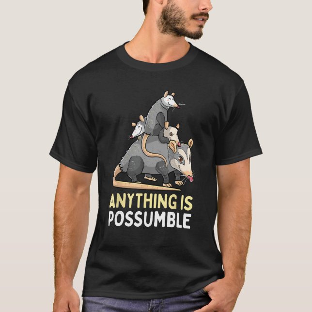 Camiseta Qualquer Coisa Engraçada É Possumble Possum Street (Frente)