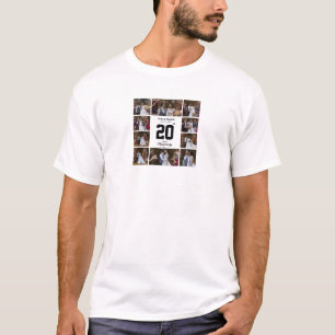 Camiseta Qualquer Colagem de Fotos Feliz Aniversário 10