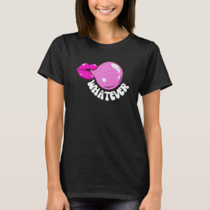 Camiseta Qualquer Lábios de Pop, Goma de bolhas, atitude de