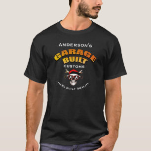 Camiseta Qualquer nome de Garage construído com a tecnologi