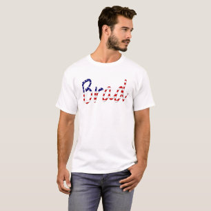 Camiseta Qualquer nome sobreposto à bandeira do EUA Mens c