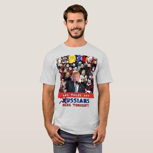Camiseta Qualquer Russo, Trump Rally, Trump, Rússia, Emoji (Frente Completa)