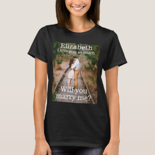 Camiseta Qualquer Texto Proposta de Casamento Foto Case-se