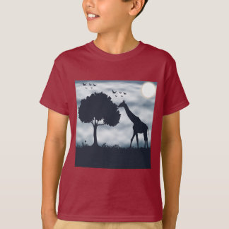 Camiseta Quando a Lua sussurra para a Girafa