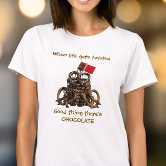 Camiseta Quando a Vida Fica Emaranhada Pretzels Cobertos co