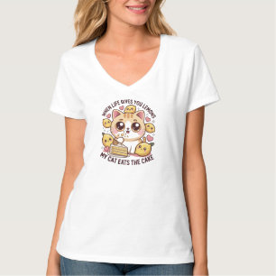 Camiseta Quando a Vida Lhe Dá Limões Meu Gato Come o Bolo