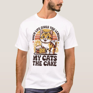 Camiseta Quando a Vida Lhe Dá Limões Meu Gato Come o Bolo