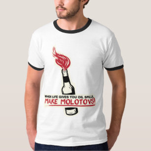 Camiseta quando a vida o dá os derramares de óleo fazem o