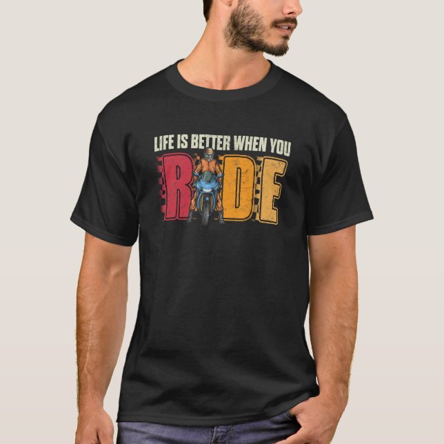 Camiseta Quando Andas A Viajar O Esporte De Motocicleta Vin (Frente)