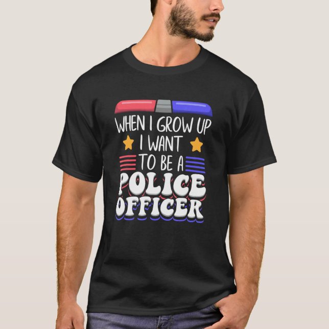 Camiseta Quando Crescer Quero Ser Policial (Frente)