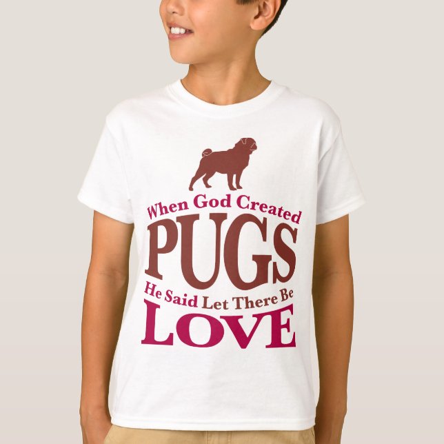 Camiseta Quando Deus Criou Pugs (Frente)