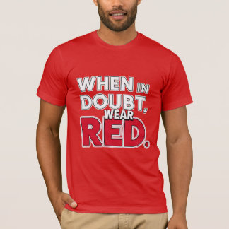 Camiseta Quando em dúvida, Vista vermelho