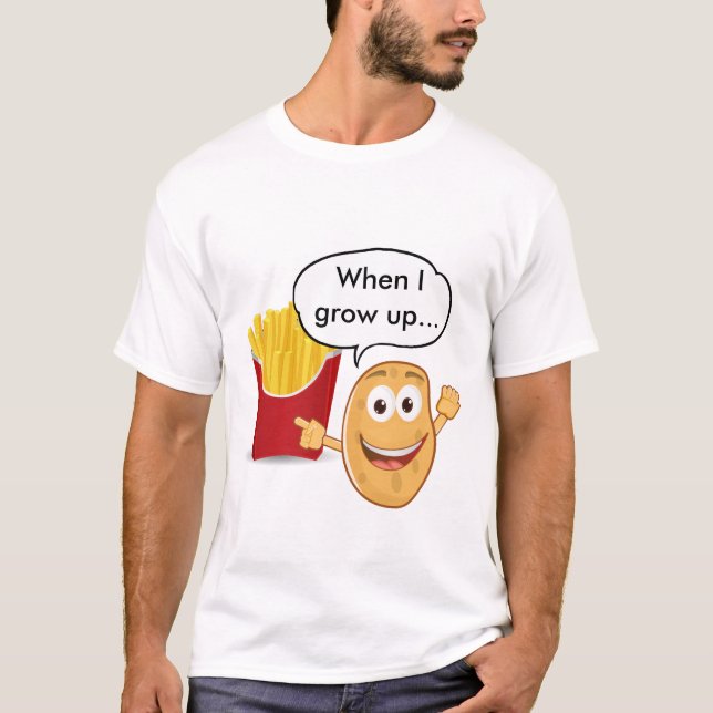 Camiseta Quando Eu Crescer... Batata Engraçada e Fritas (Frente)