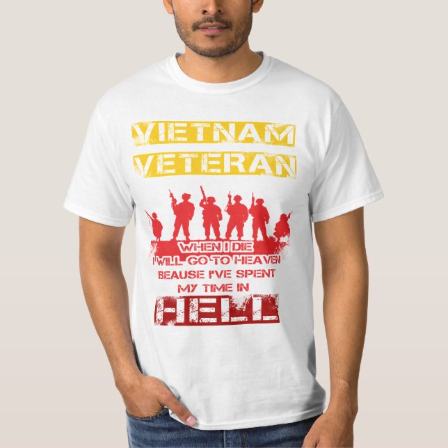 Camiseta Quando eu morro, eu irei ao céu - veterano de (Frente)