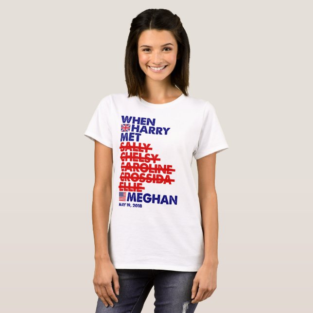 Camiseta Quando Harry Conheceu Meghan Casamento Real Quirky (Frente Completa)