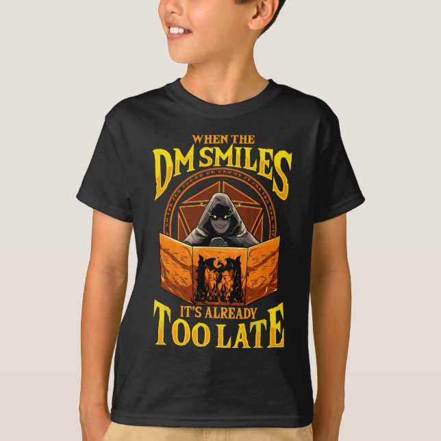 Camiseta Quando o DM sorri, já é Mesa RPG atrasada (Frente)
