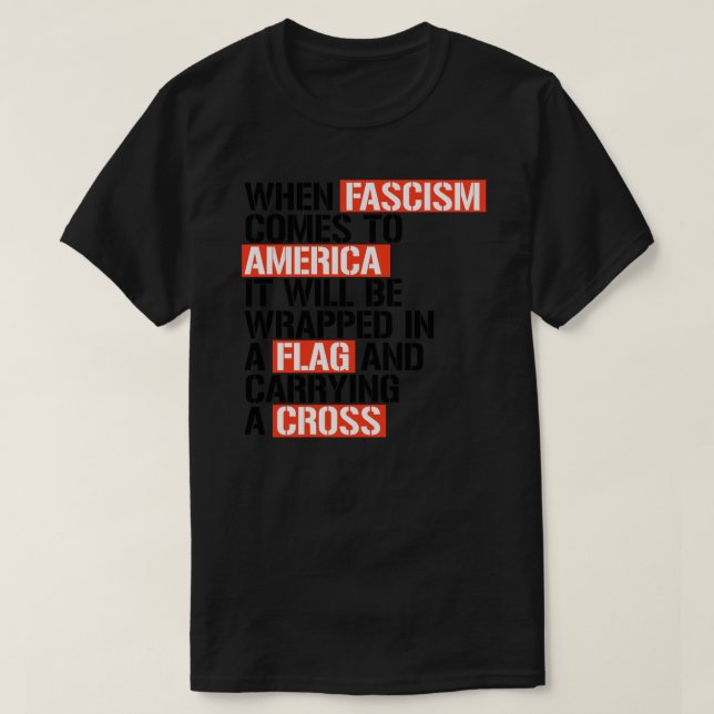 Camiseta Quando o fascismo vem para o americano Sticker (Frente do Design)