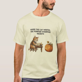 Camiseta quando o gato escreve, a abóbora sussurra segredos