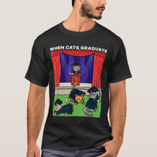 Camiseta Quando os gatos se formam meme engraçado de format