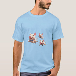 Camiseta Quando os Porcos Voarem Porcos Alados Engraçados