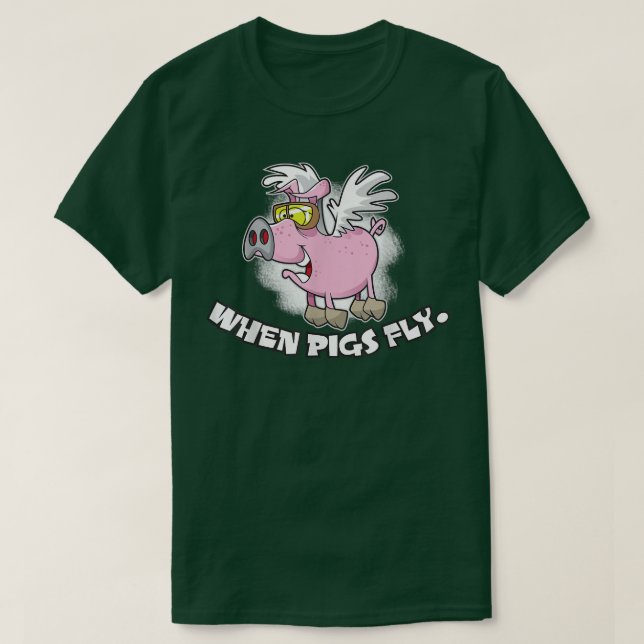 Camiseta Quando os suínos voam (Frente do Design)