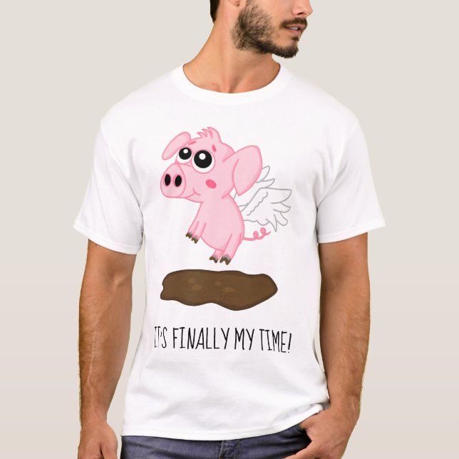 Camiseta Quando os suínos voam no ano do porco (Frente)