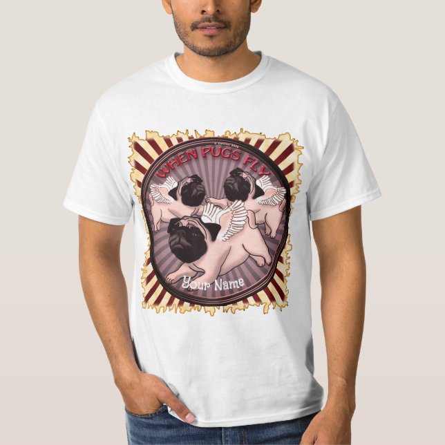 Camiseta Quando Pugs Voam (Frente)