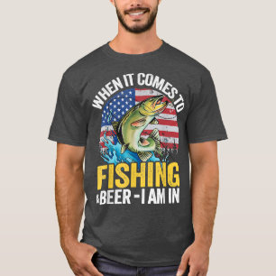 Camiseta Quando se trata de pesca e cerveja eu estou na ban
