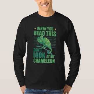 Camiseta Quando você lê isso, não olhe para o meu camaleão