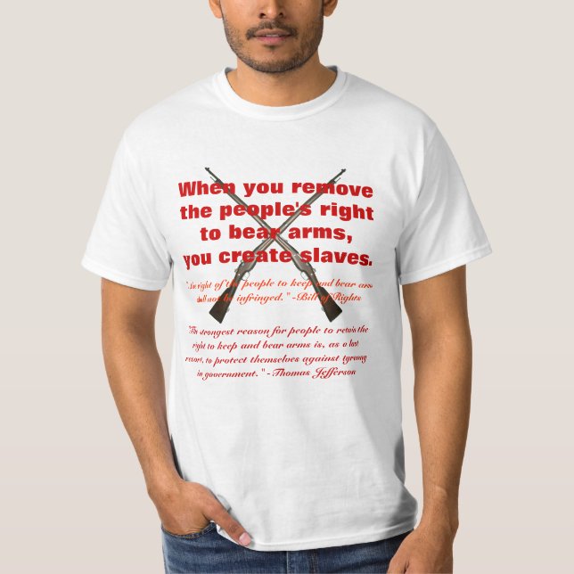 Camiseta Quando você remover o pessoa direito para carregar (Frente)