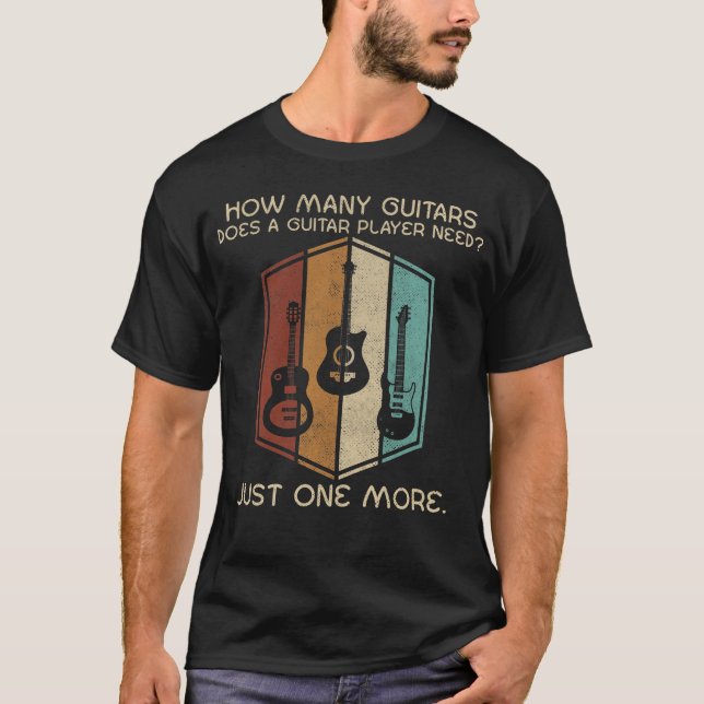 Camiseta Quantas Guitarras Para Jogadores De Violão Masculi (Frente)