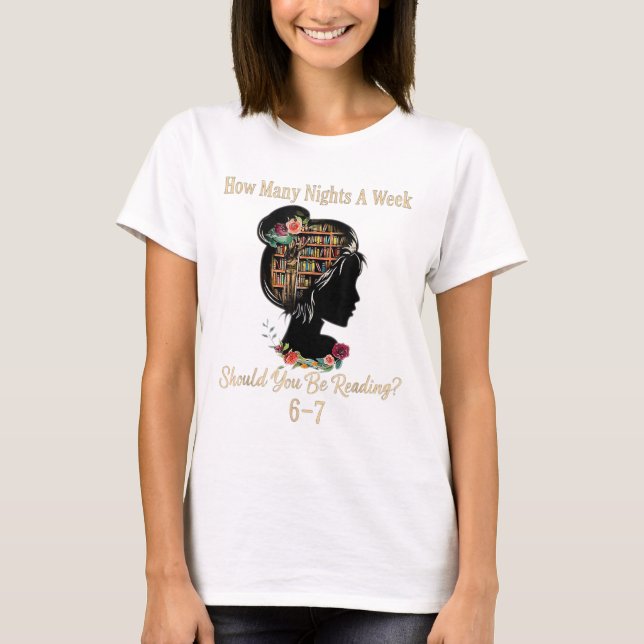 Camiseta Quantas Noites Lendo 67 Meme Divertido Seis Sete T (Frente)