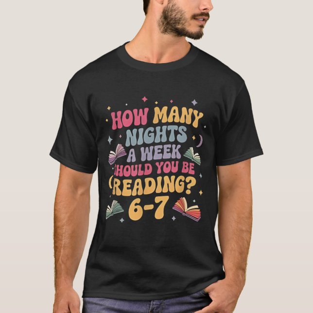 Camiseta Quantas Noites Lendo 67 Meme Seis Sete Professor  (Frente)
