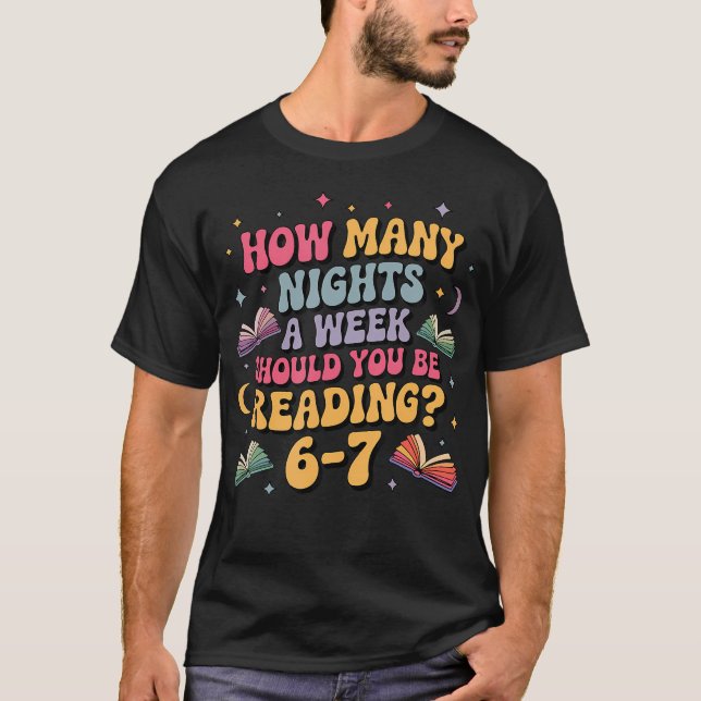 Camiseta Quantas Noites Lendo 67 Meme Seis Sete Professor  (Frente)