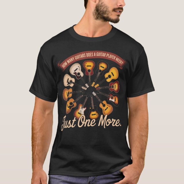 Camiseta Quantos Violões Um Tocador de Violão Precisa Apena (Frente)