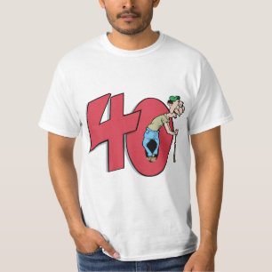 Camiseta Quarenta - cumprimento do aniversário das pessoas