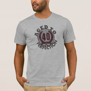 Camiseta Quarenta e envelhecido ao aniversário da perfeiç