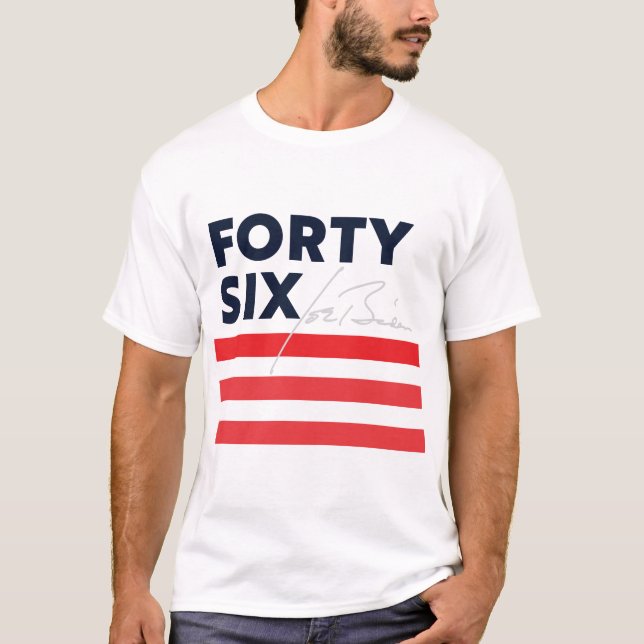 Camiseta Quarenta e seis - Biden para Presidente White T-Sh (Frente)