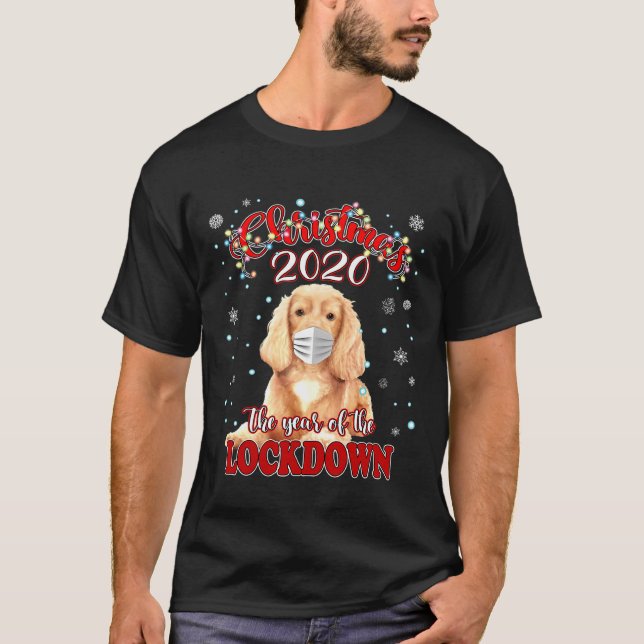 Camiseta Quarentena de Cachorro do Cocker Spaniel de Natal  (Frente)