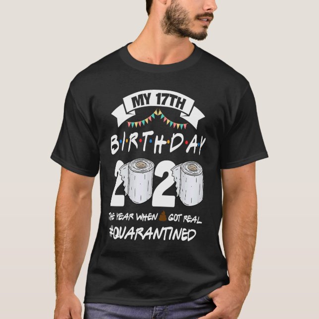 Camiseta Quarentena Engraçada 17.º Aniversário de 2020 Revi (Frente)