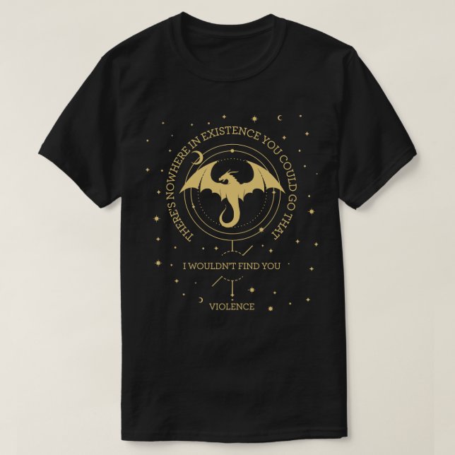 Camiseta Quarta Ala Romântasiana Fantasy YA Dark Academia b (Frente do Design)