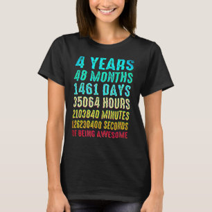 Camiseta Quarto Aniversário 4 Anos Meninos Meninos Festa In