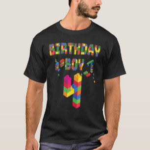 Camiseta Quarto aniversário bonito, 4 anos, barcos de const