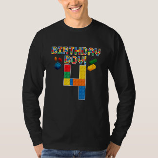Camiseta Quarto aniversário bonito, 4 anos, barcos de const