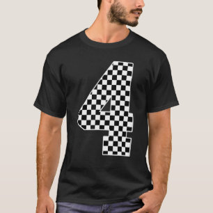 Camiseta Quarto Aniversário Carro de Corrida de Quatro Anos