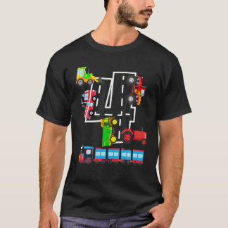 Camiseta Quarto Aniversário Carros-Fogo Carro-Tração Carro-