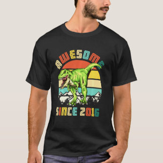 Camiseta Quarto Aniversário Dinossaur 4 Anos Menino Espetac